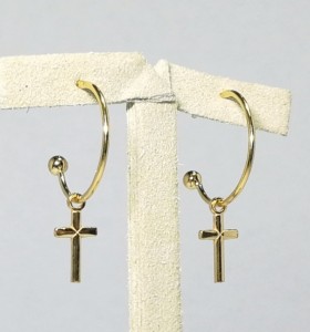6-2-93033-1-Pendientes aro con cruz 17 mm