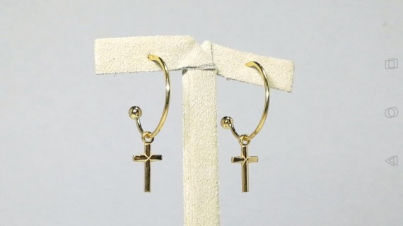 6-2-93033-1-Pendientes aro con cruz 17 mm