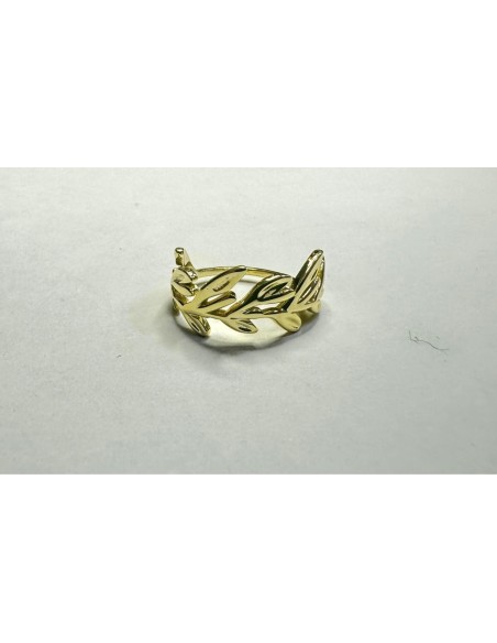 6-1-271776-1-Anillo con hojas de plata de ley 925 baño oro 18K