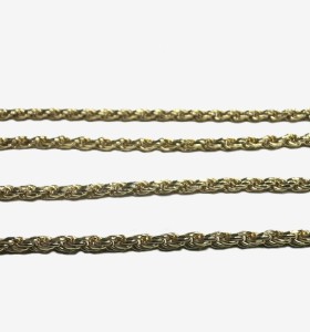 6-1-271898-1-Cadena cordón salomonico de plata de ley 925 con baño de oro 18K , L 55cm, A 1,9mm