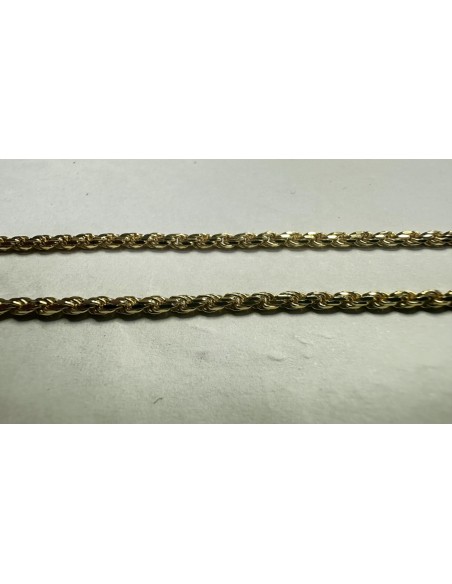 6-1-271907-2-Cadena cordón salomonico de plata de ley 925 con baño de oro 18K , L 50cm, A 2,3mm