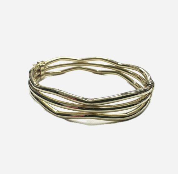 1-1-271842-1-Pulsera rígida triple de plata de ley 925 baño oro 18K