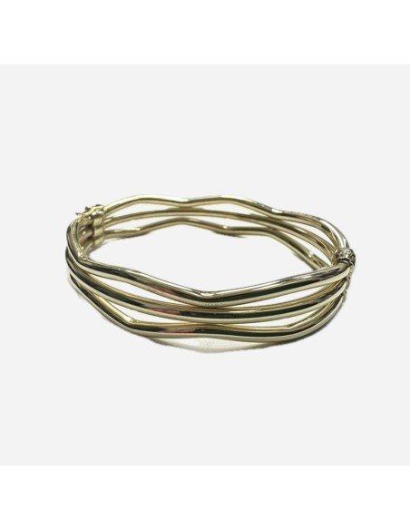 1-1-271842-1-Pulsera rígida triple de plata de ley 925 baño oro 18K