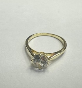 9-1-271770-1-Anillo tipo solitario de plata de ley 925 baño oro 18K