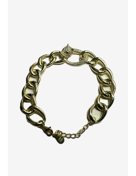 9-1-271851-1-Pulsera eslabones pantera circonitas de plata de ley 925 , baño oro 18K