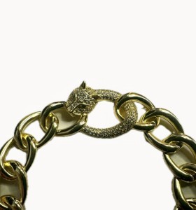 9-1-271851-1-Pulsera eslabones pantera circonitas de plata de ley 925 , baño oro 18K 2