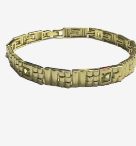 9-1-271869-1-Pulsera semirrígida con piedras de plata de ley 925 , baño oro 18K
