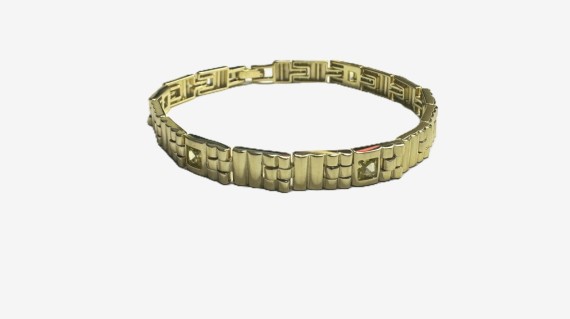 9-1-271869-1-Pulsera semirrígida con piedras de plata de ley 925 , baño oro 18K