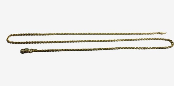 9-1-271886-3-Cadena cordón salomonico de plata de ley 925 con baño de oro 18K , L 50cm, A 1,9mm
