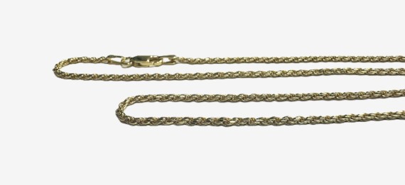 9-1-271892-2-Cadena cordón salomonico de plata de ley 925 con baño de oro 18K , L 50cm, A 2,3mm