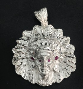 1-1-149915-1-Colgante plata de ley 925 jefe indio grande 4 piedras