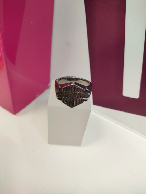 1-9-75610-1-Anillo acero plateado harley davidson T30