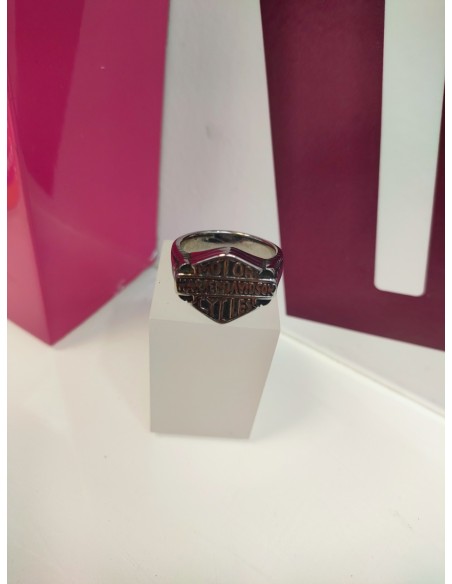 1-9-75610-1-Anillo acero plateado harley davidson T30