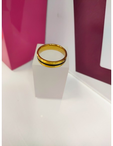 1-9-75772-1-Anillo acero dorado con linea negra fina T27