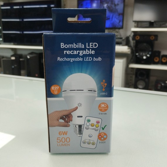 6-6-166212-1-Bombilla Led Recargable 6W 500 Lum