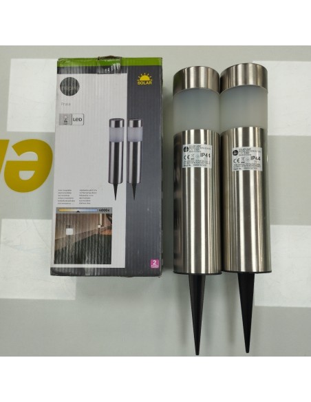 6-6-164631-1-Electricidad Pack de 2 balizas jardín solar exterior 