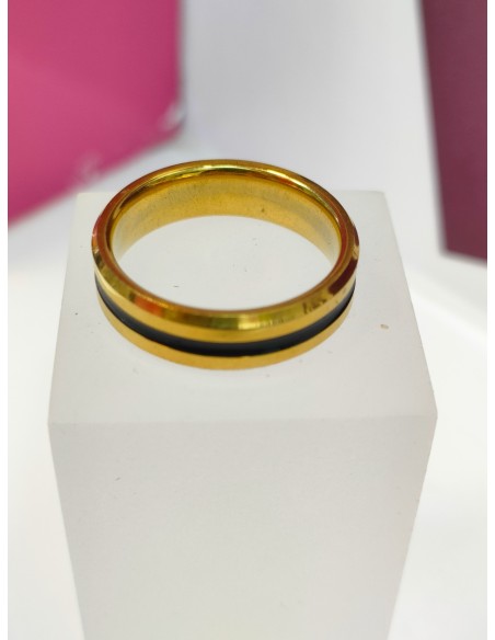 6-9-75773-1-Anillo acero dorado con linea negra fina T18