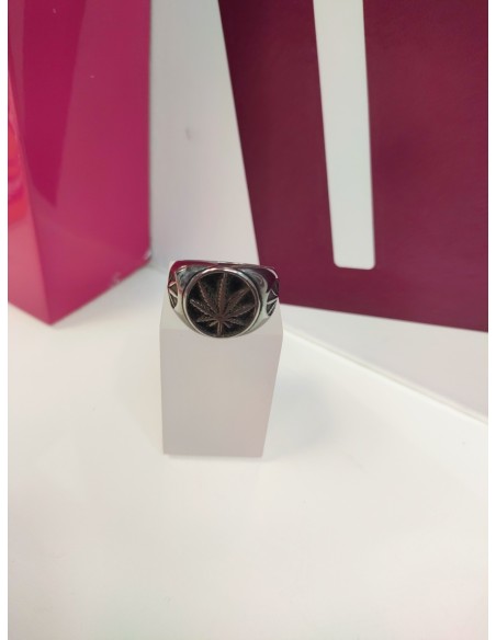 6-9-75498-1-Anillo acero plateado con hoja T28