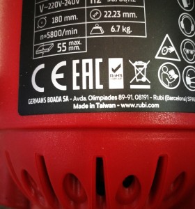 1-1-247347-1-Sierra Circular TC180 RUBI Kit De Sierra Circular Para Trabajos Pesados 1800W En Húmedo Y En Seco 2
