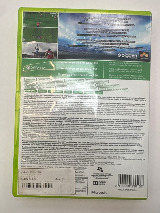 1-1-260288-2-Videojuego Xbox 360 Rugby 15
