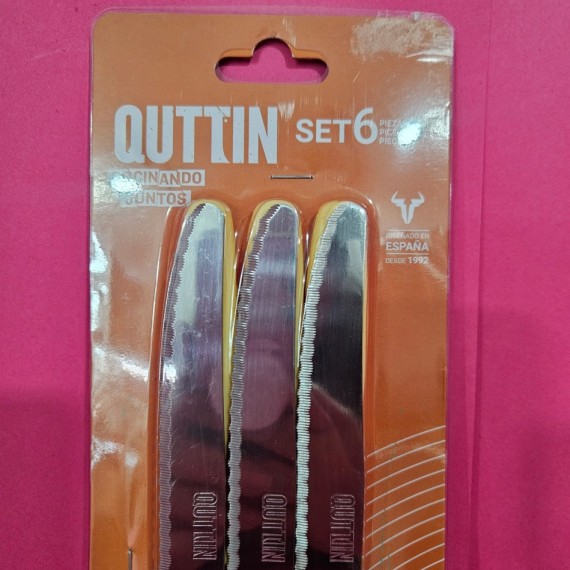 8-8-73587-2-Set Cuchillos Cocina QUTTIN Set 6 Cuchillos De Mes 12.5cm (NUEVO)