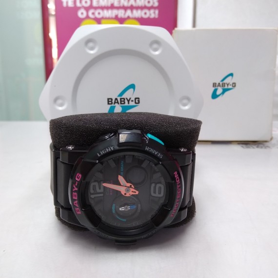 8-9-53265-2-Reloj Pulsera Señora Baby G Bga-180 Negro Rosa
