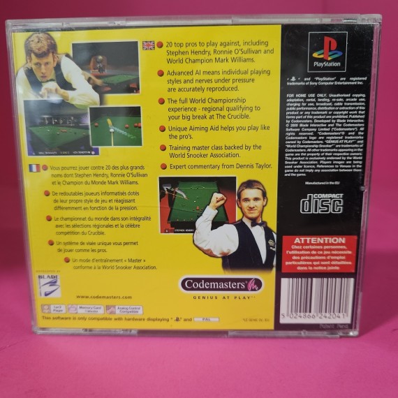 8-8-69637-3-Videojuego PS1 World Championship Snooker (EN) Pal