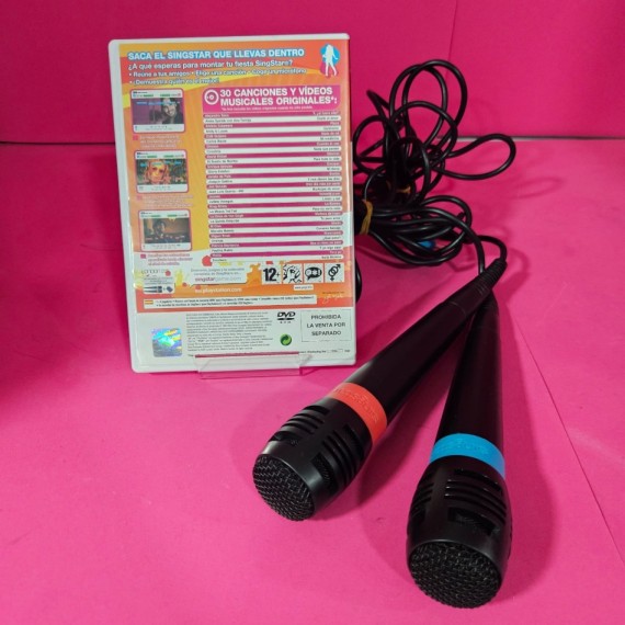 8-8-73913-2-Microfono Ps2 SingsStar (2) Juego SingstarLatino