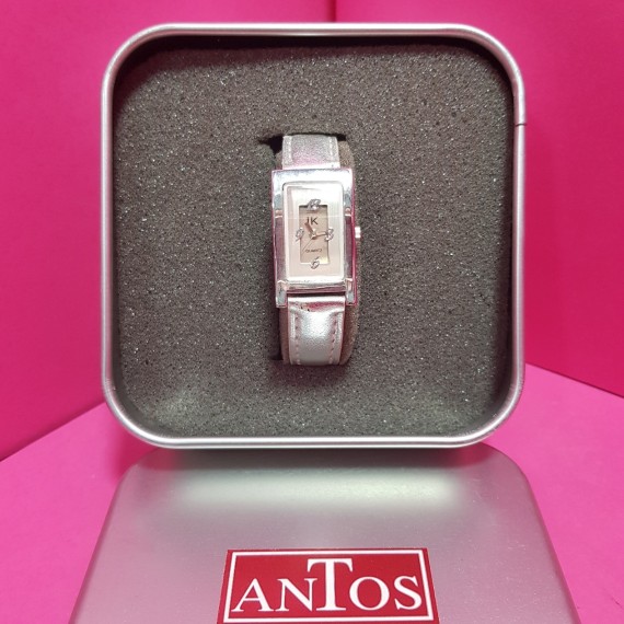 8-8-66944-1-Reloj pulsera señora Antos IK rectangular plateado (Sin Uso)
