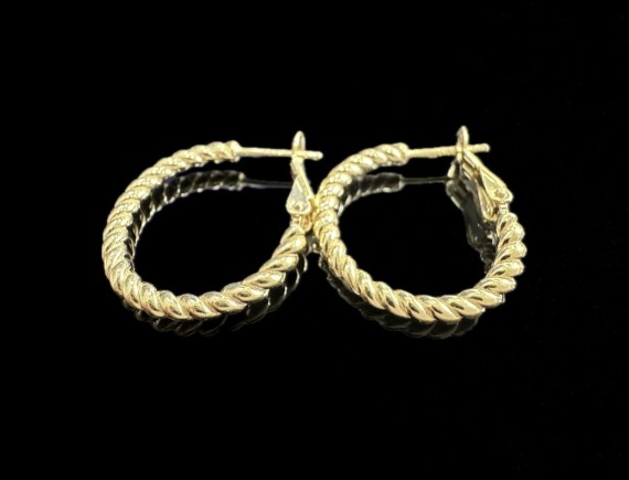 7-1-246598-1-Pendientes tipo aro galloneado de plata de ley 925 baño oro 18K, 2,5 cm