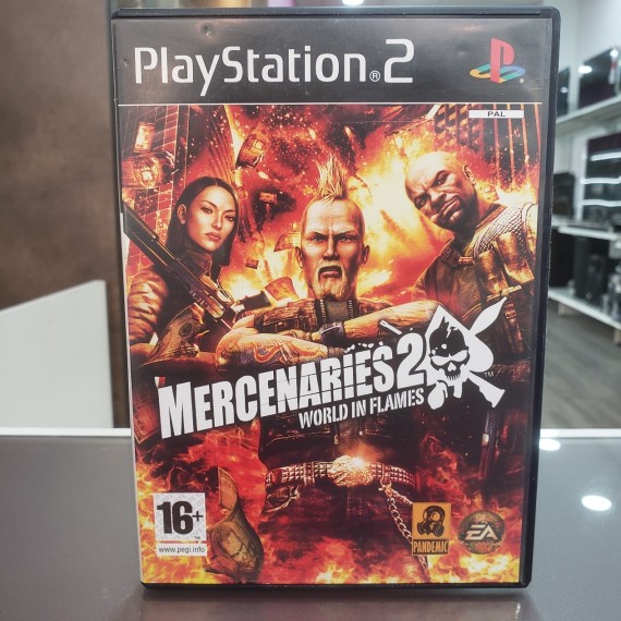 7-7-70008-1-Videojuego PS2 Mercenaries 2 word in flames