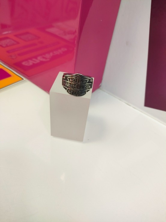 7-9-75609-1-Anillo acero plateado harley davidson T19