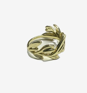 7-1-271771-4-Anillo con hojas de plata de ley 925 baño oro 18K 2