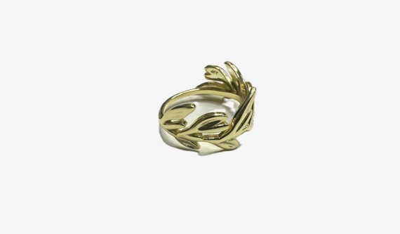 7-1-271771-5-Anillo con hojas de plata de ley 925 baño oro 18K