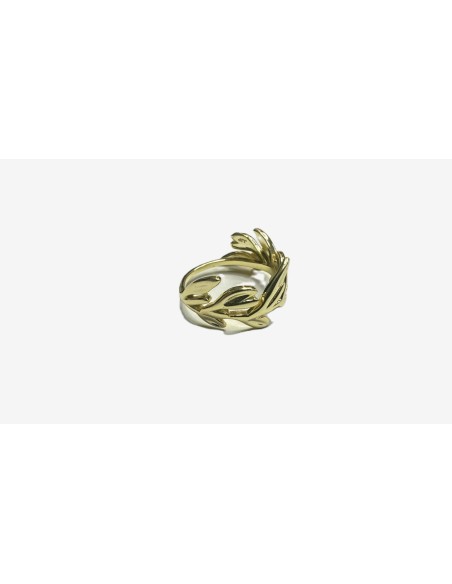 7-1-271771-5-Anillo con hojas de plata de ley 925 baño oro 18K
