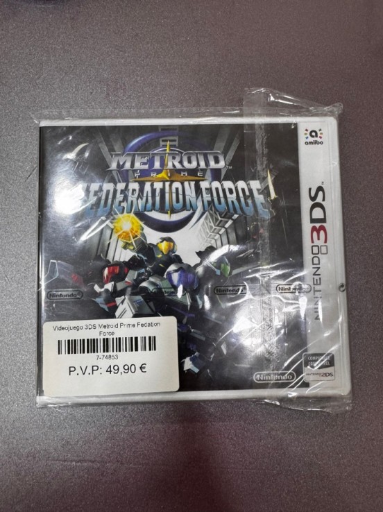 7-7-74853-1-Videojuego 3DS Metroid Prime Fedation Force '(Precintado)