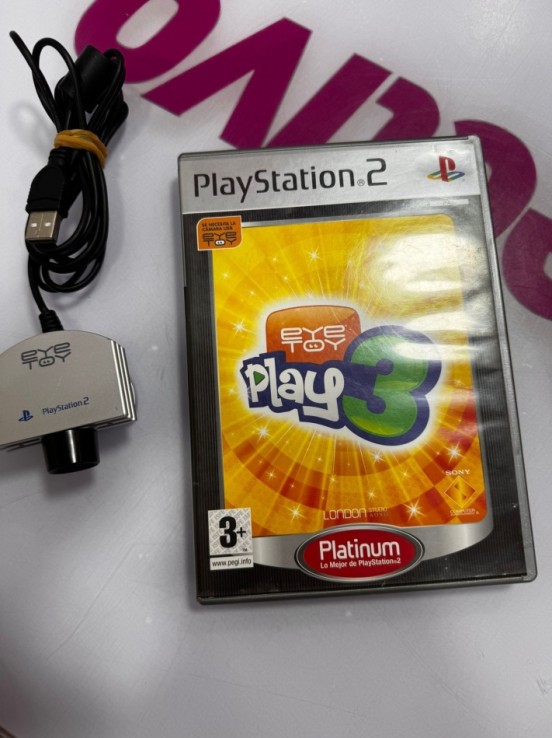 7-7-73450-3-Videojuego PS2 Play 3 con camara ps2