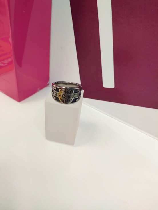 8-9-75496-1-Anillo acero plateado harley davidson T27