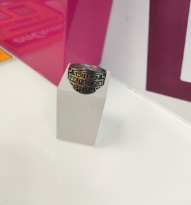 8-9-75607-1-Anillo acero plateado harley davidson T26