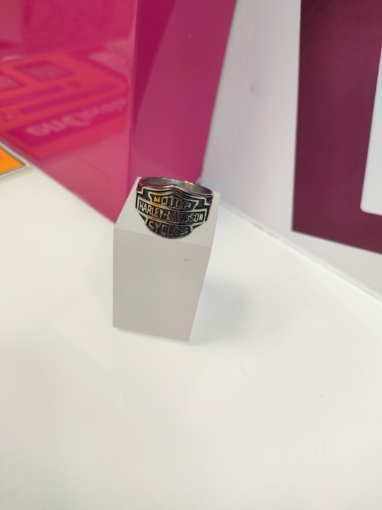 8-9-75607-1-Anillo acero plateado harley davidson T26