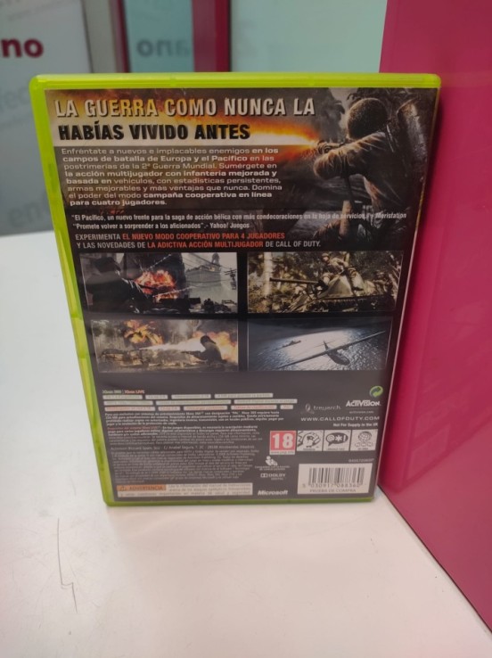 9-9-70956-2-Videojuego Xbox 360 Classics call of duty world at war 
