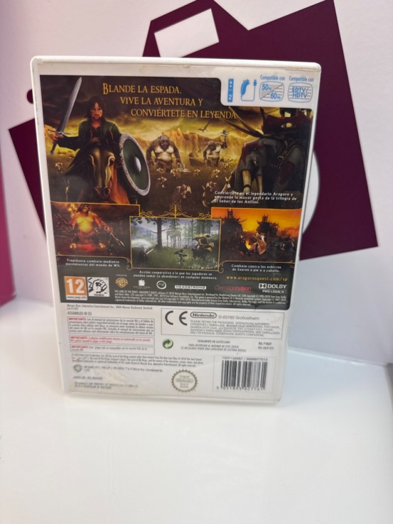 9-9-76905-3-Videojuego Wii El señor de los anillo las aventuras de aragon 