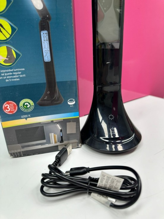 9-9-62421-1-Hogar Y Complementos Lámpara Led De Sobremesa Con Reloj