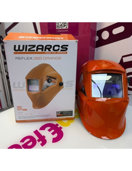 9-9-75897-1-Equipo Soldadura Careta Electrica Wizarcs Reflex 385 Orange 