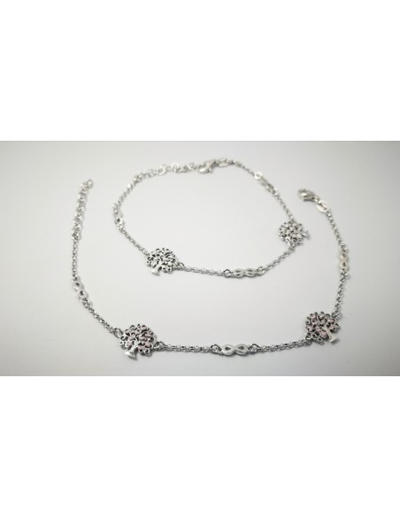 9-1-186971-1-Pulsera arbolito corazones blanco y lila EBR17436 Rodio