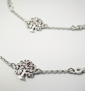 9-1-186971-1-Pulsera arbolito corazones blanco y lila EBR17436 Rodio 2