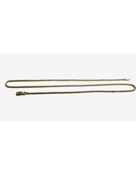 9-1-271886-3-Cadena cordón salomonico de plata de ley 925 con baño de oro 18K , L 50cm, A 1,9mm