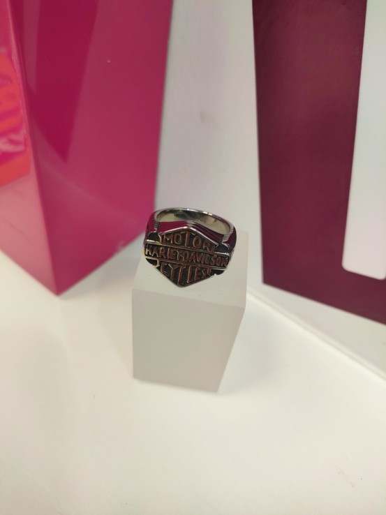 9-9-75611-1-Anillo acero plateado harley davidson T22