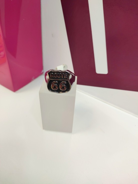 9-9-75502-1-Anillo acero plateado hombre route 66 T25