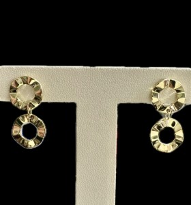 9-1-246637-8-Pendientes colgantes doble circulo de plata de ley 925 baño oro 18K, 1,65m